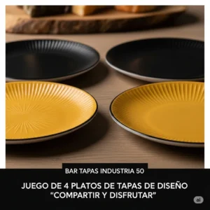 Juego de 4 Platos de Tapas de Diseño 'Compartir y Disfrutar'